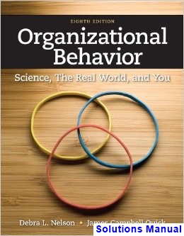 Organizational Behavior Science The Real World and You 8th Edition Nelson Solutions Manual