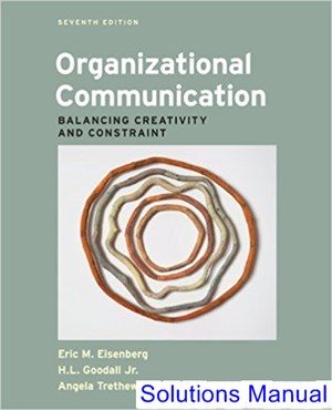 Organizational Communication Balancing Creativity and Constraint 7th Edition Eisenberg Solutions Manual