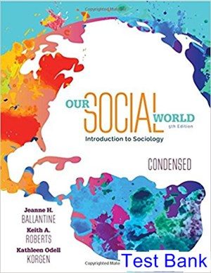 Our Social World Condensed An Introduction to Sociology 5th Edition Ballantine Test Bank