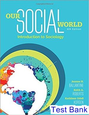 Our Social World Introduction to Sociology 6th Edition Ballantine Test Bank