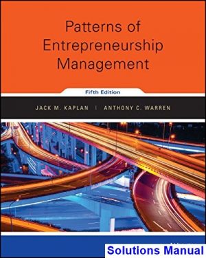 Patterns of Entrepreneurship Management 5th Edition Kaplan Solutions Manual