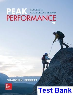 Peak Performance Success in College and Beyond 9th Edition Ferrett Test Bank
