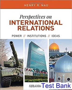 Perspectives on International Relations Power Institutions and Ideas 5th Edition Nau Test Bank