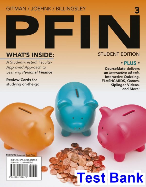 PFIN3 3rd Edition Gitman Test Bank