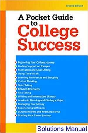 Pocket Guide to College Success 2nd Edition Shushan Solutions Manual