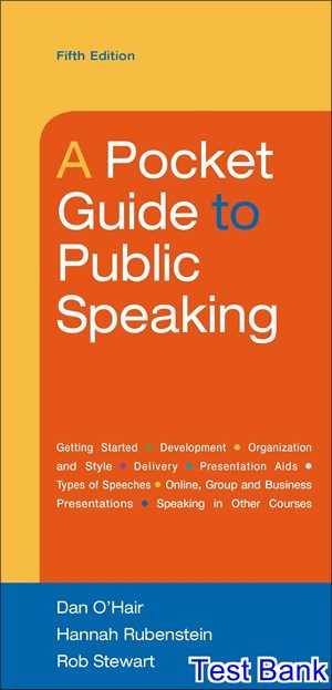 Pocket Guide to Public Speaking 5th Edition OHair Test Bank