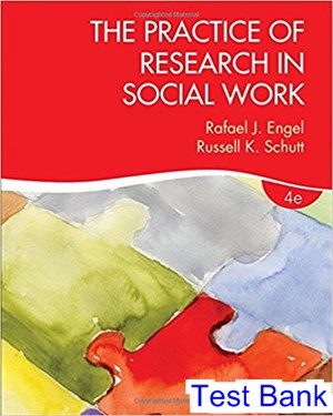 Practice of Research in Social Work 4th Edition Engle Test Bank