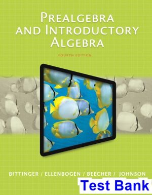 Prealgebra and Introductory Algebra 4th Edition Bittinger Test Bank
