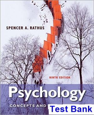 Psychology Concepts and Connections 9th Edition Rathus Test Bank
