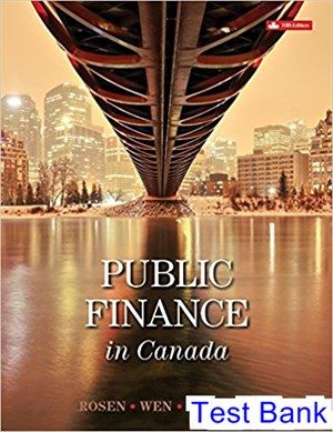 Public Finance in Canada Canadian 5th Edition Rosen Test Bank