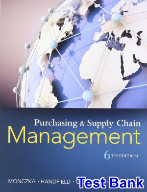 Purchasing and Supply Chain Management 6th Edition Monczka Test Bank