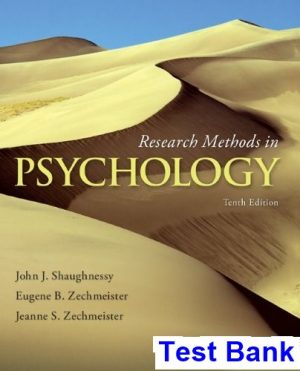 Research Methods in Psychology 10th Edition Shaughnessy Test Bank