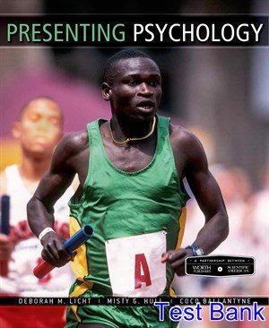 Scientific American Presenting Psychology 1st Edition Licht Test Bank