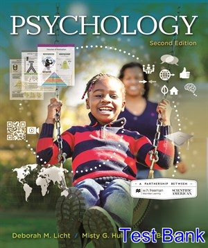 Scientific American Psychology 2nd Edition Licht Test Bank