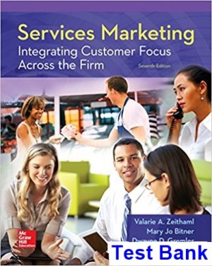 Services Marketing 7th Edition Zeithaml Test Bank
