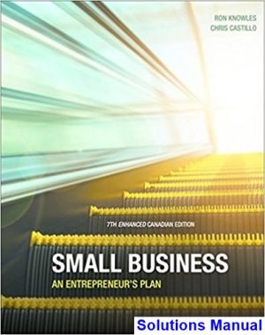 Small Business An Entrepreneurs Plan Enhanced Canadian 7th Edition Knowles Solutions Manual
