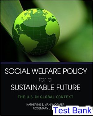 Social Welfare Policy for a Sustainable Future The U S in Global Context 1st Edition Wormer Test Bank