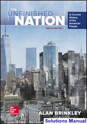 Unfinished Nation A Concise History of the American People 8th Edition Alan Brinkley Solutions Manual