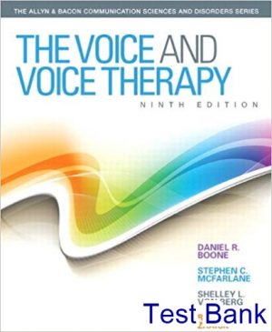 Voice And Voice Therapy 9th Edition Boone Test Bank